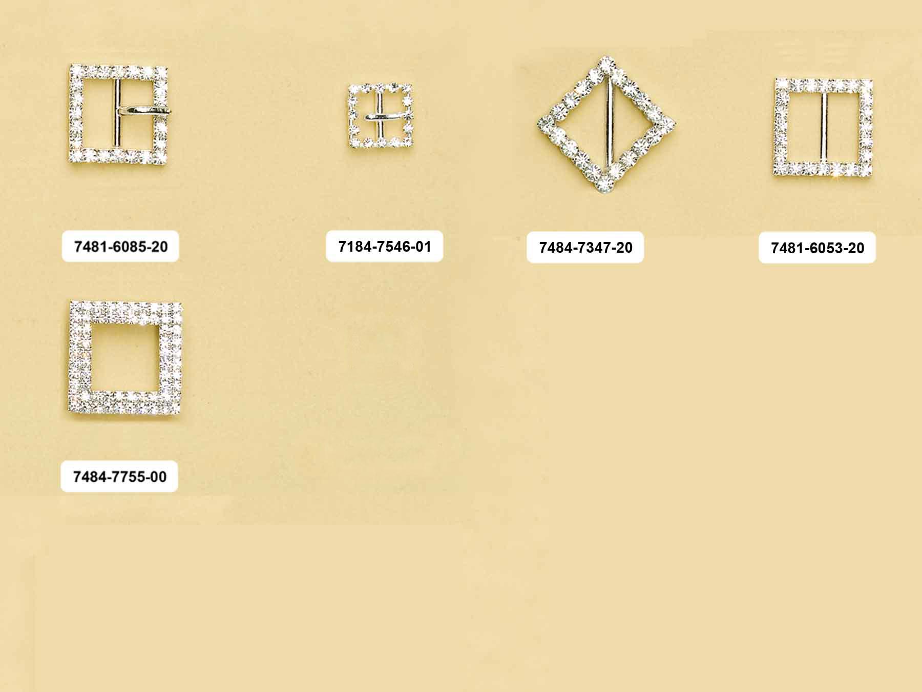 Fibbie quadrate con pietre incastonate